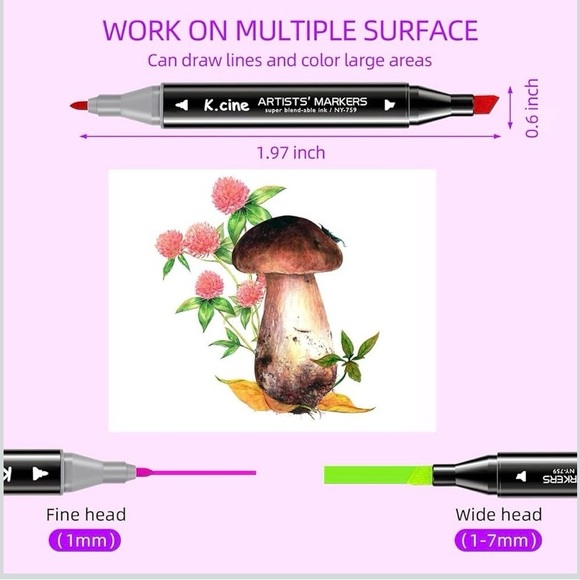 NEW - Alcohol Markers, 80 Permanent Art Coloring Markers for Coloring Book - Picture 4 of 6